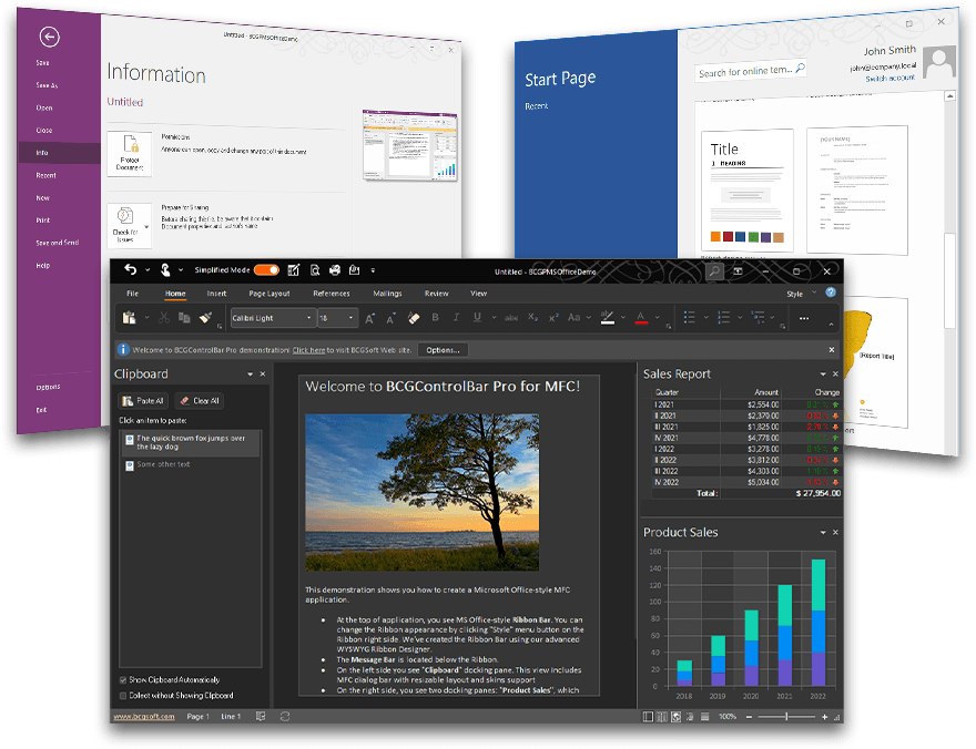 Office-style UI with Backstage View
